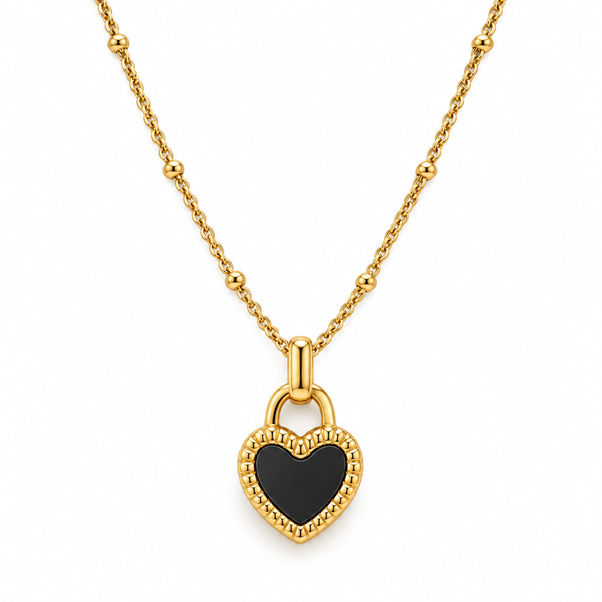Black Heart Pendant Necklace