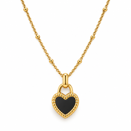Black Heart Pendant Necklace