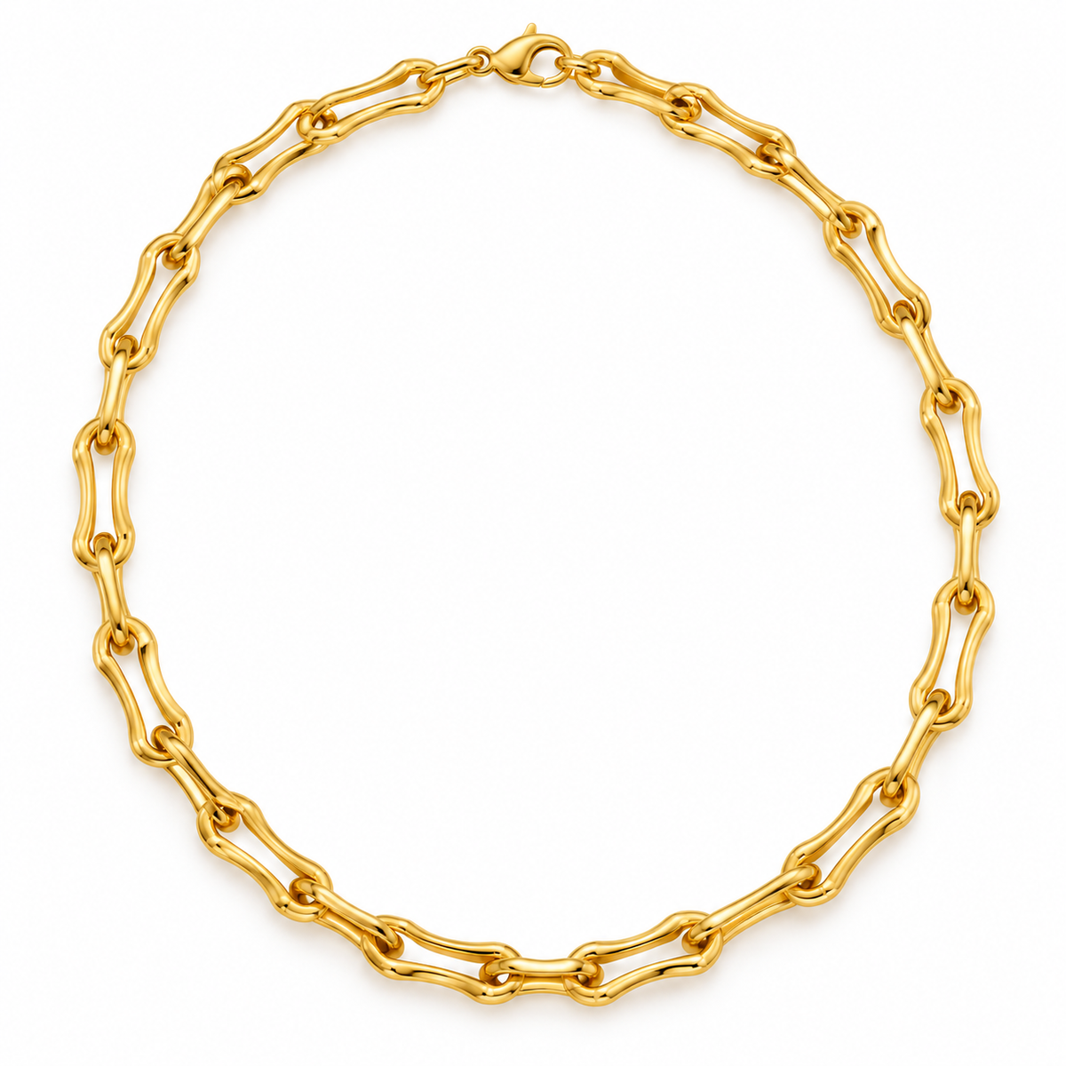 Sculpted Gold Link Necklace