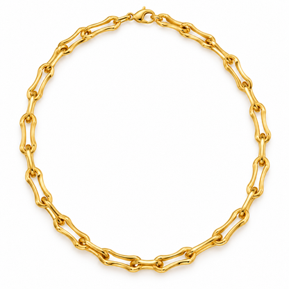 Sculpted Gold Link Necklace