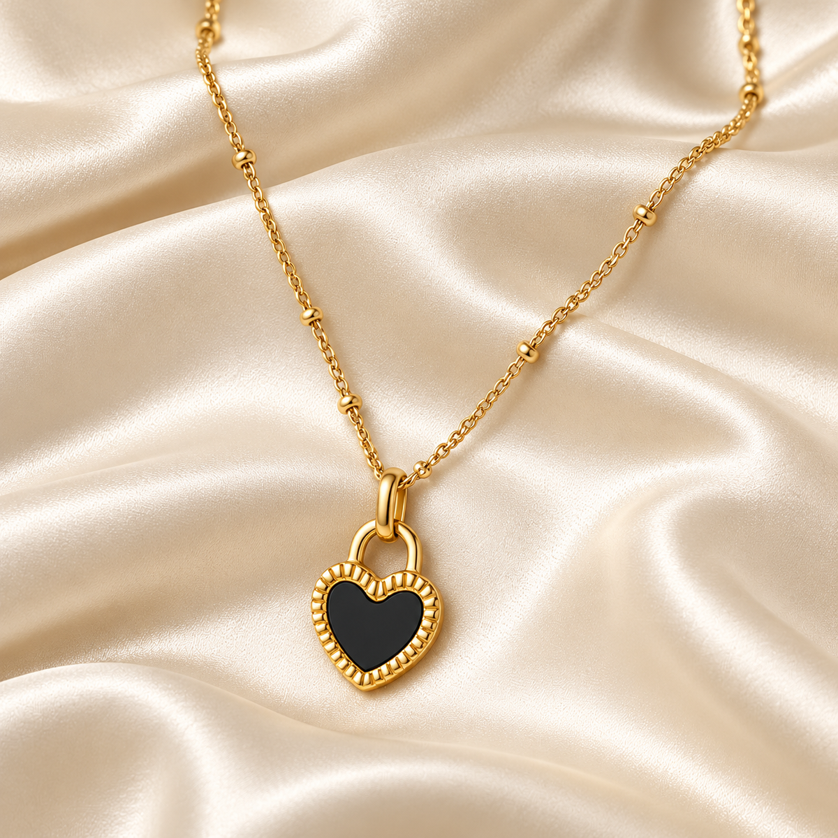 Black Heart Pendant Necklace