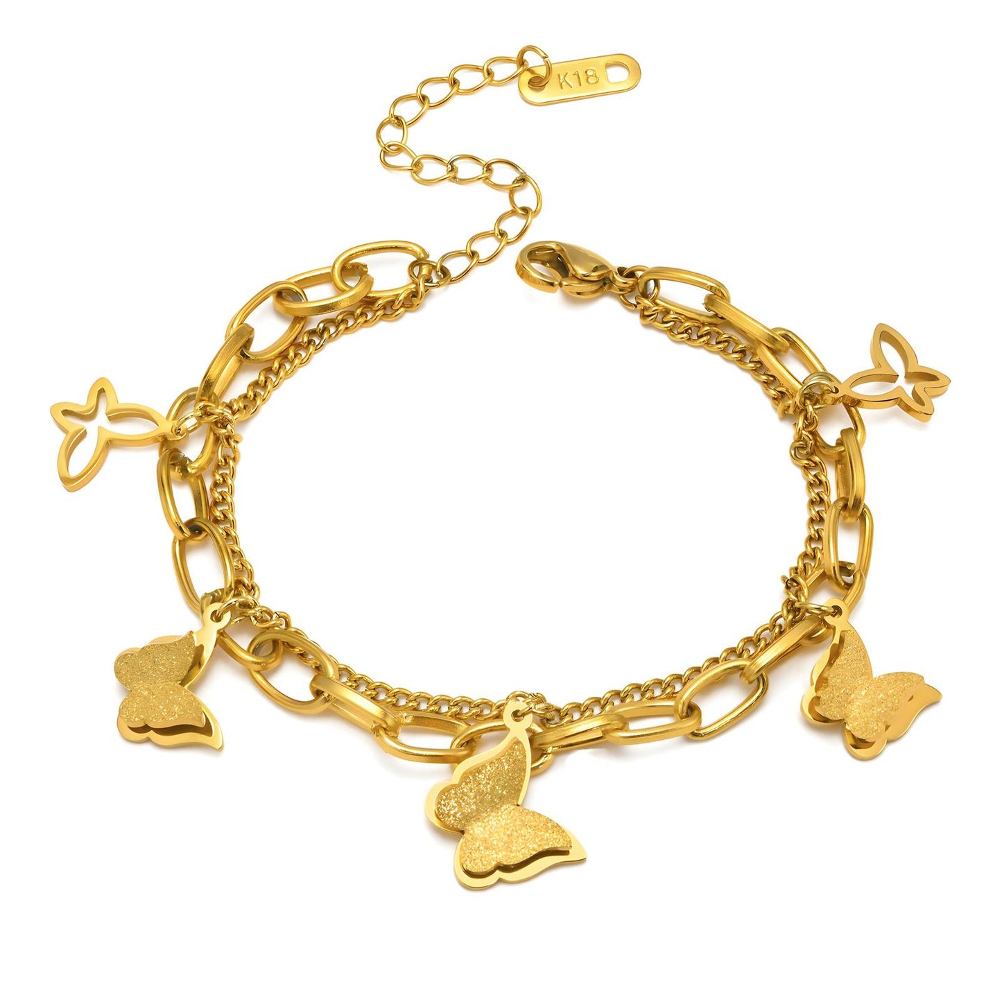 “Golden Butterflies” Bracelet – 18K Graceful Charm