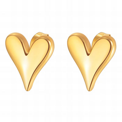 “Hearts” Earrings – 18K Gold Elegance