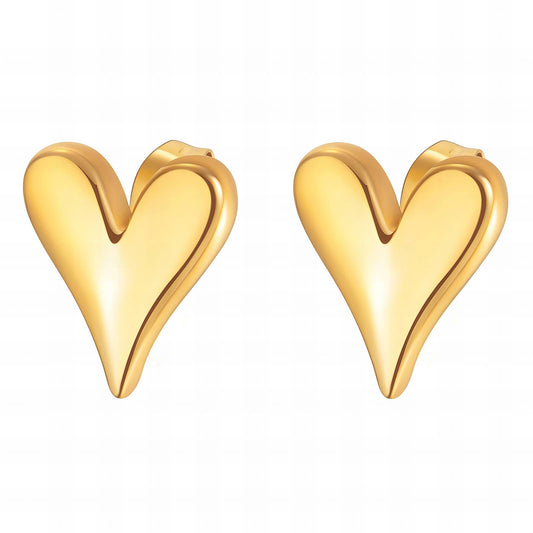 "Hearts" Earrings – 18K Gold Elegance