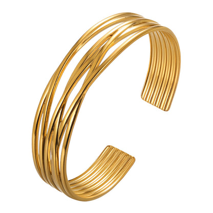 "Bangle Style" Bracelet – 18K Gold Elegance