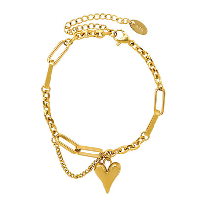 “Hearts” Bracelet – 18K Gold Elegance