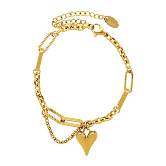 "Hearts" Bracelet – 18K Gold Elegance