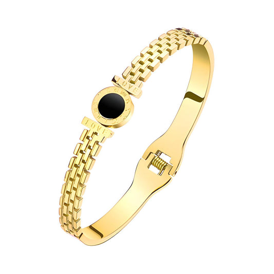 "Black Diamond" Bracelet – 18K Gold Elegance