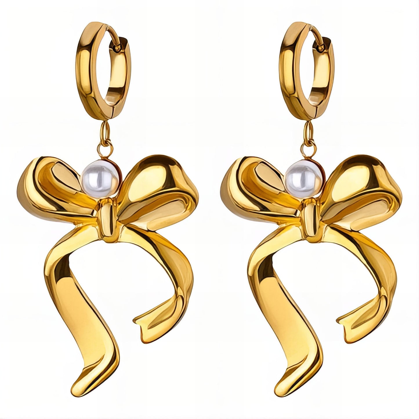 “Bows” Earrings – 18K Gold Elegance
