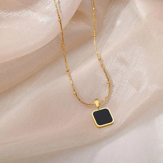 Black Geometric Pendant Necklace by Catwalk Hub – product image 7