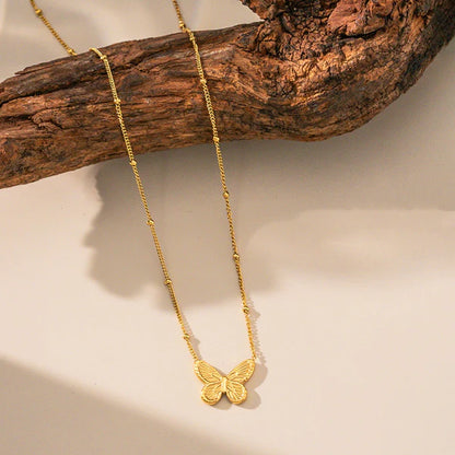 "Butterfly Themed Pendant" Necklace- 18K Premium Gold Plated