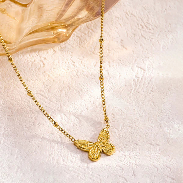 "Butterfly Themed Pendant" Necklace- 18K Premium Gold Plated