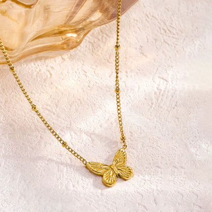 "Butterfly Themed Pendant" Necklace- 18K Premium Gold Plated