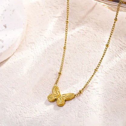 "Butterfly Themed Pendant" Necklace- 18K Premium Gold Plated