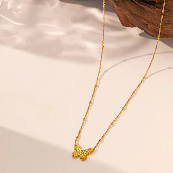 "Butterfly Themed Pendant" Necklace- 18K Premium Gold Plated