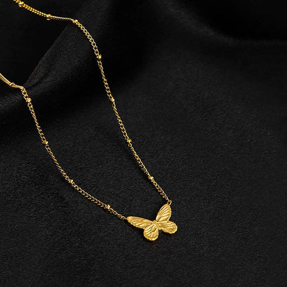 "Butterfly Themed Pendant" Necklace- 18K Premium Gold Plated