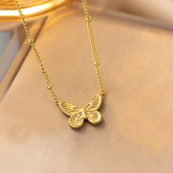 "Butterfly Themed Pendant" Necklace- 18K Premium Gold Plated