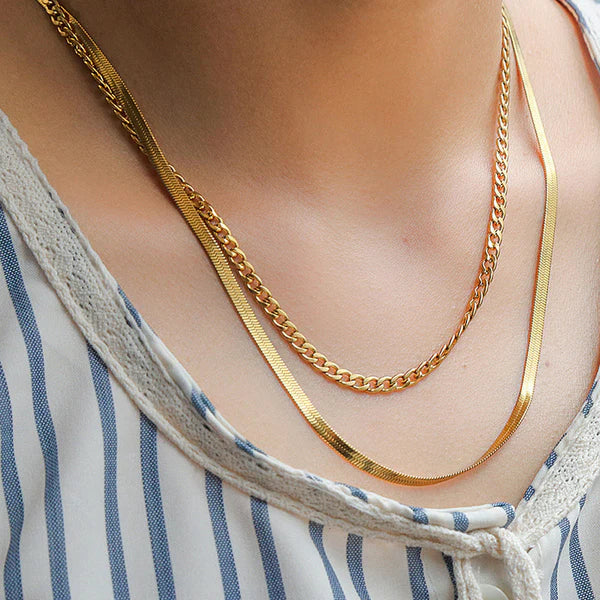 "Chain Layered" Necklace - 18K Premium Gold Plated