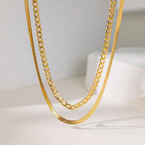 "Chain Layered" Necklace - 18K Premium Gold Plated