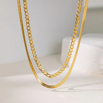 "Chain Layered" Necklace - 18K Premium Gold Plated