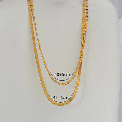 "Chain Layered" Necklace - 18K Premium Gold Plated