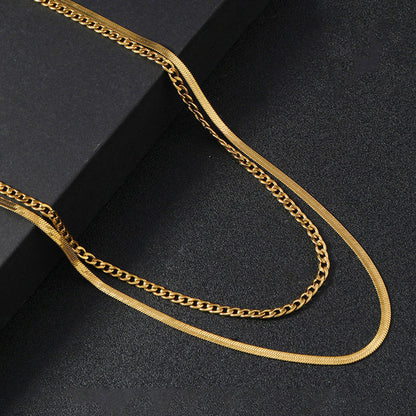 "Chain Layered" Necklace - 18K Premium Gold Plated