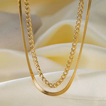 "Chain Layered" Necklace - 18K Premium Gold Plated