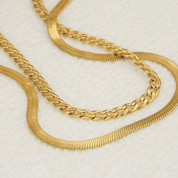 "Chain Layered" Necklace - 18K Premium Gold Plated