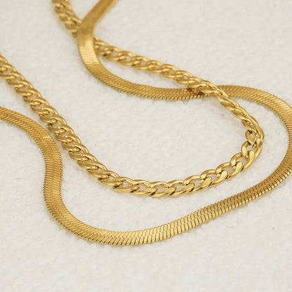 "Chain Layered" Necklace - 18K Premium Gold Plated