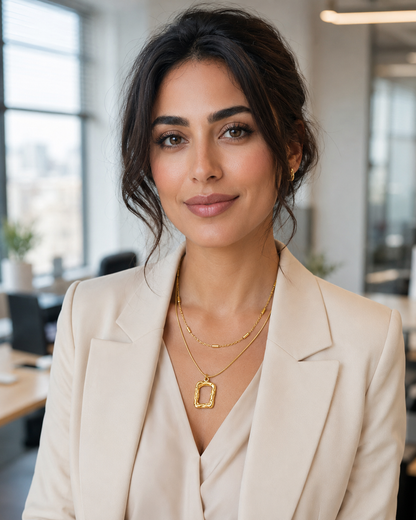 قلادة هندسية مزدوجة السلسلة من Catwalk Hub – صورة المنتج 4