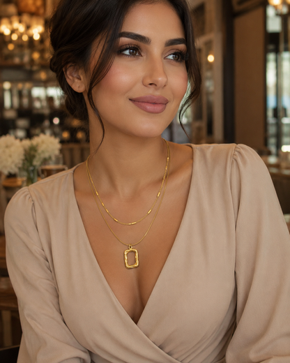 قلادة هندسية مزدوجة السلسلة من Catwalk Hub – صورة المنتج 6