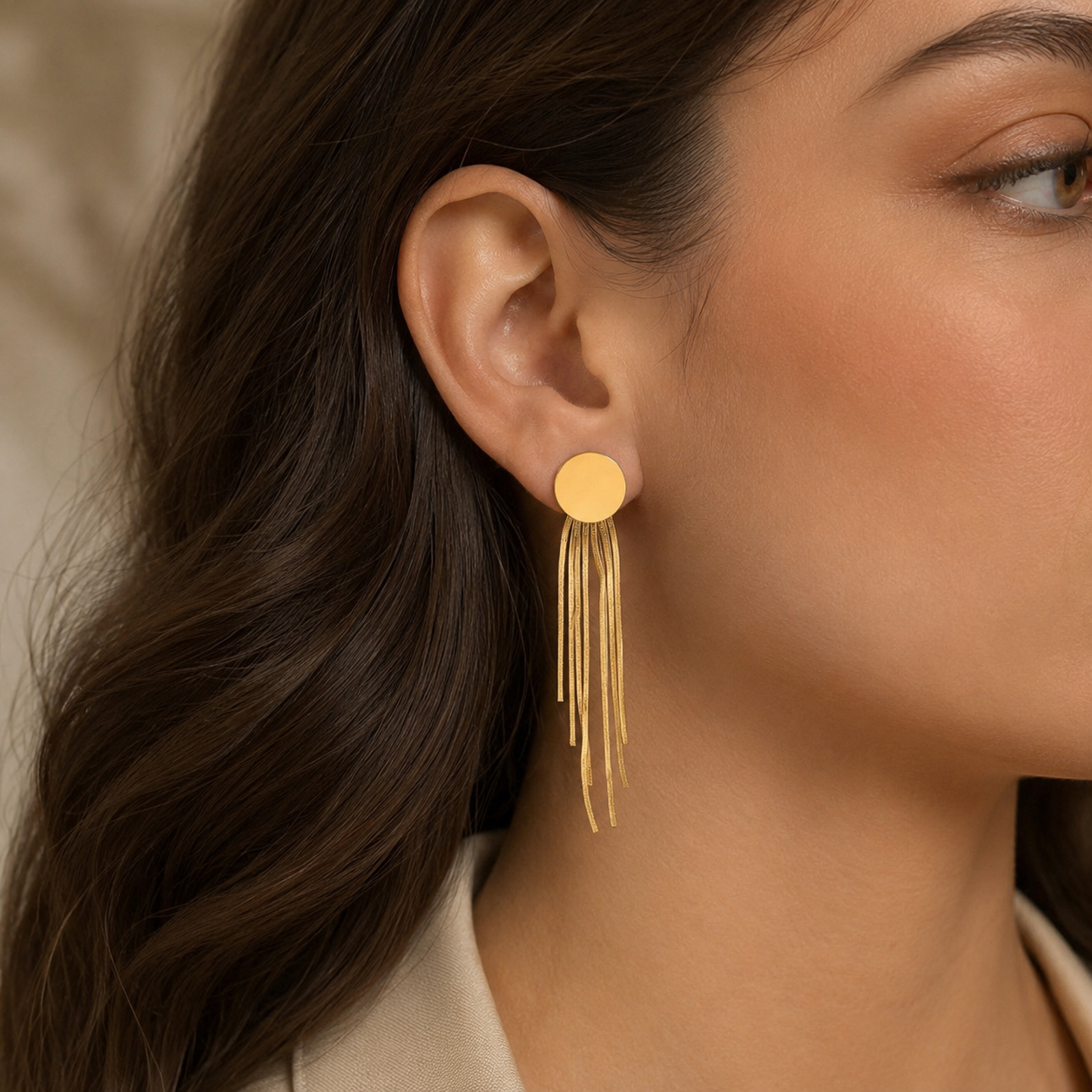 Geometric Tassel Statement Earrings