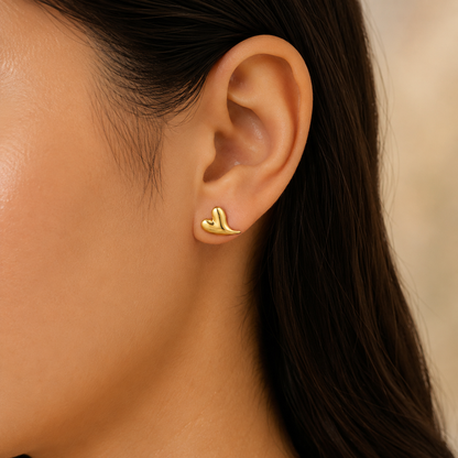 Minimal Heart Stud Earrings by Catwalk Hub – product image 3
