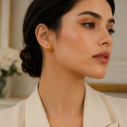 Minimal Heart Stud Earrings by Catwalk Hub – product image 4