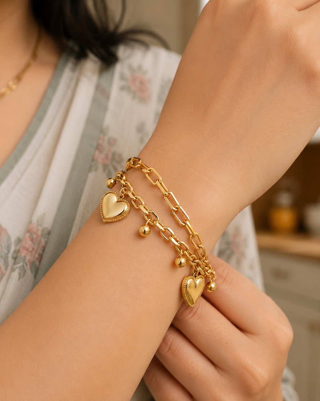 Delicate Heart Wrap Bracelet