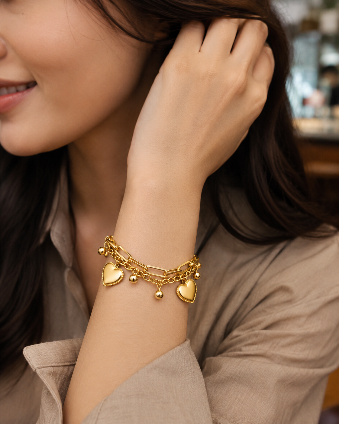 Delicate Heart Wrap Bracelet
