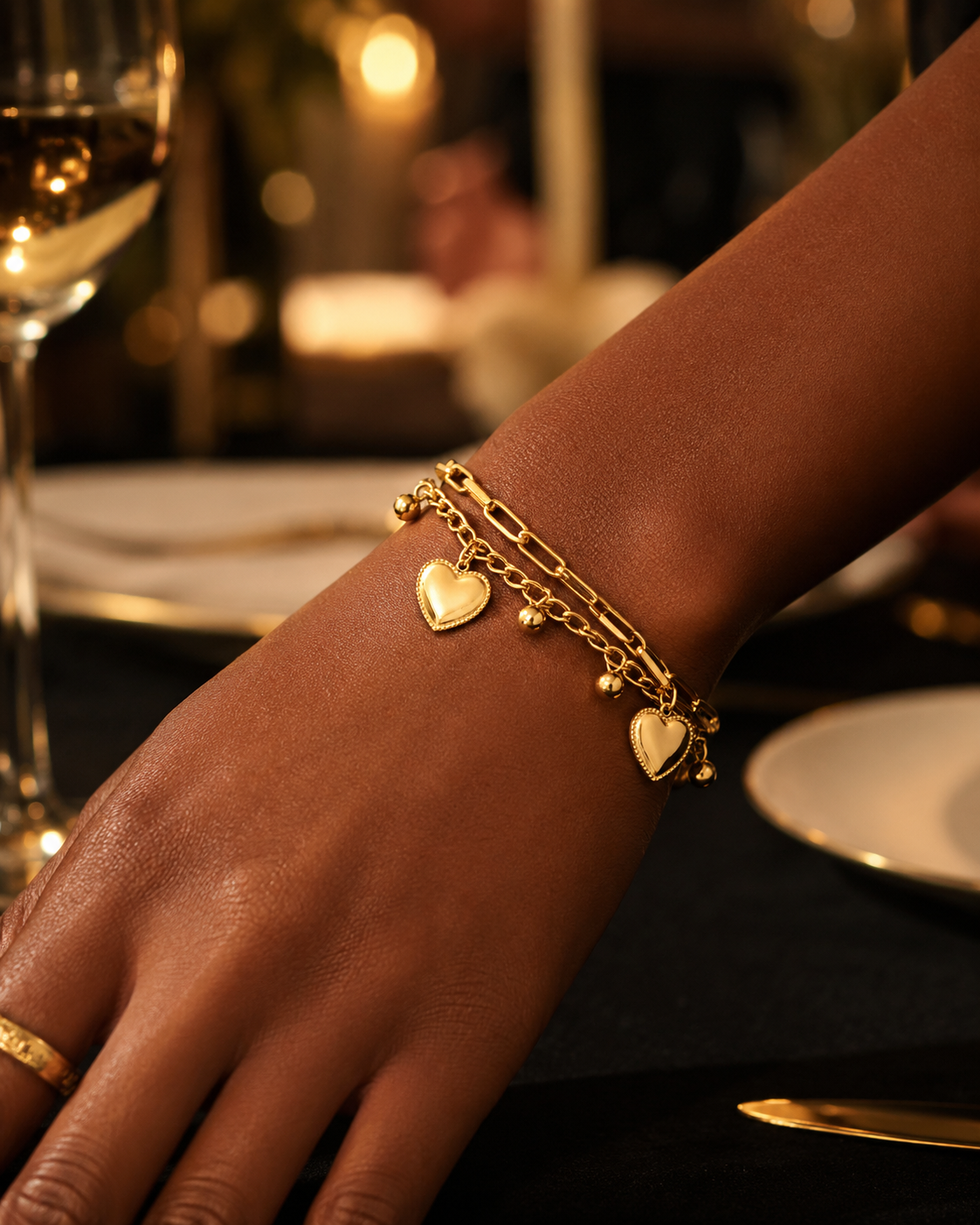 Delicate Heart Wrap Bracelet