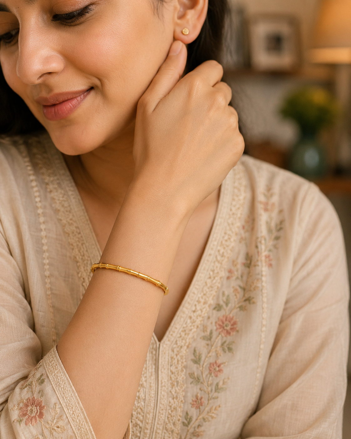 Korean-Inspired Geometric Bangle