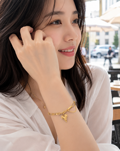 Single Heart Charm Bracelet