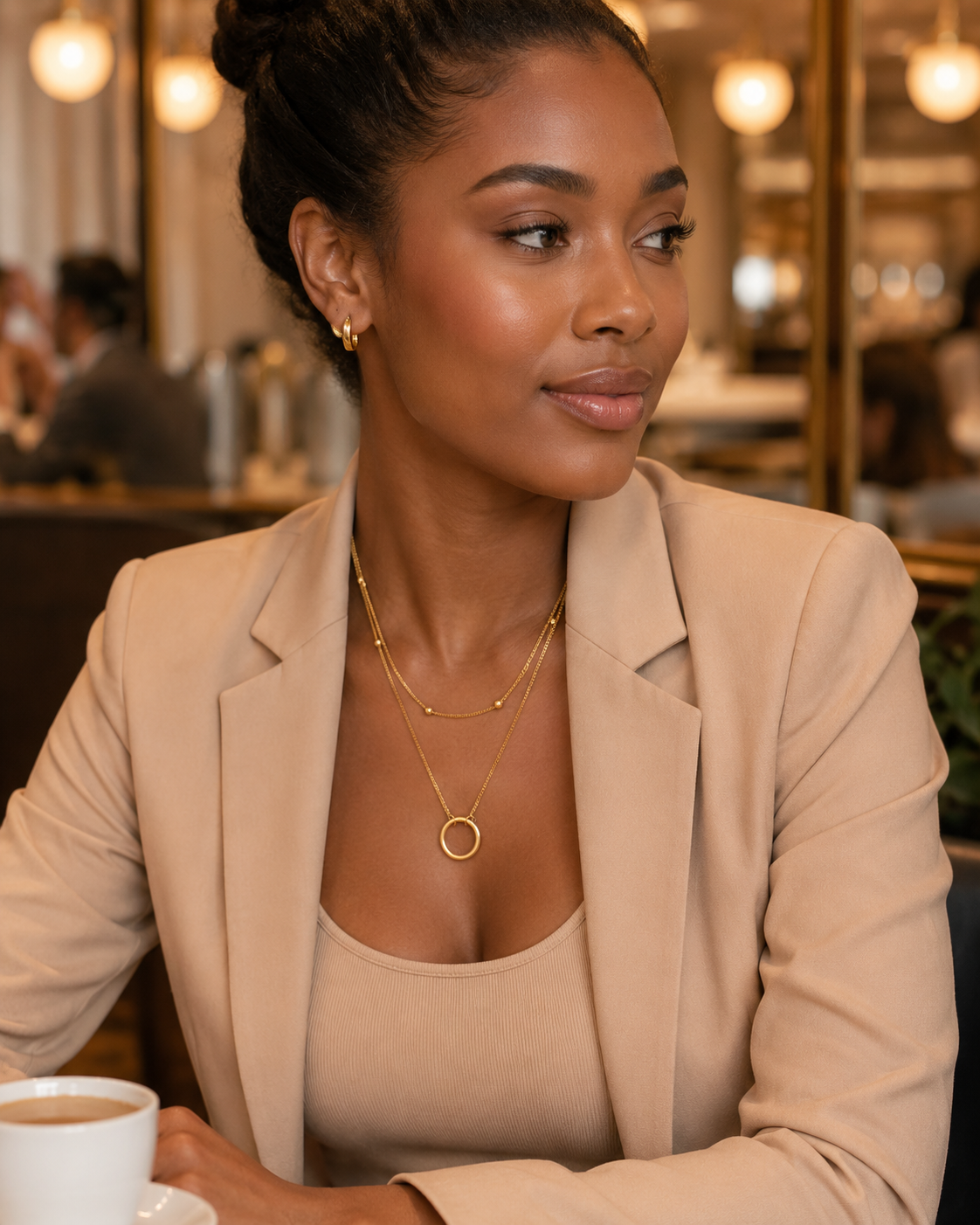 Double-Layer Hoop Pendant Necklace by Catwalk Hub – product image 5
