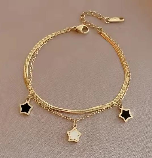 Celeste Layered Star Charm Bracelet