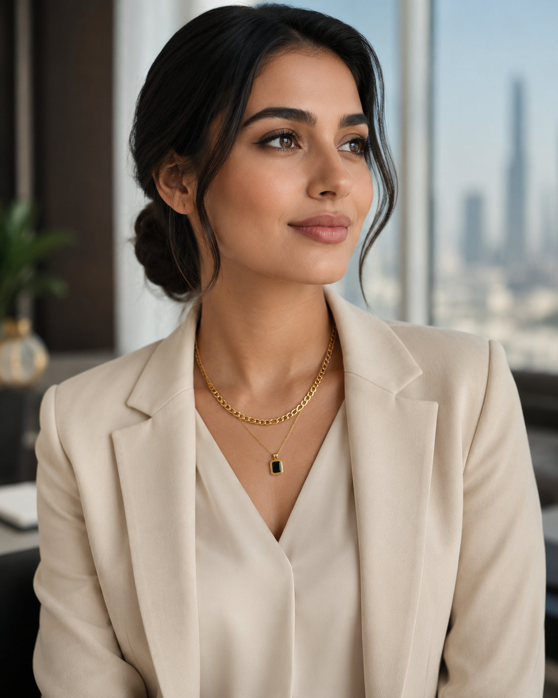 قلادة هندسية عصرية مزدوجة السلسلة من Catwalk Hub – صورة المنتج 6