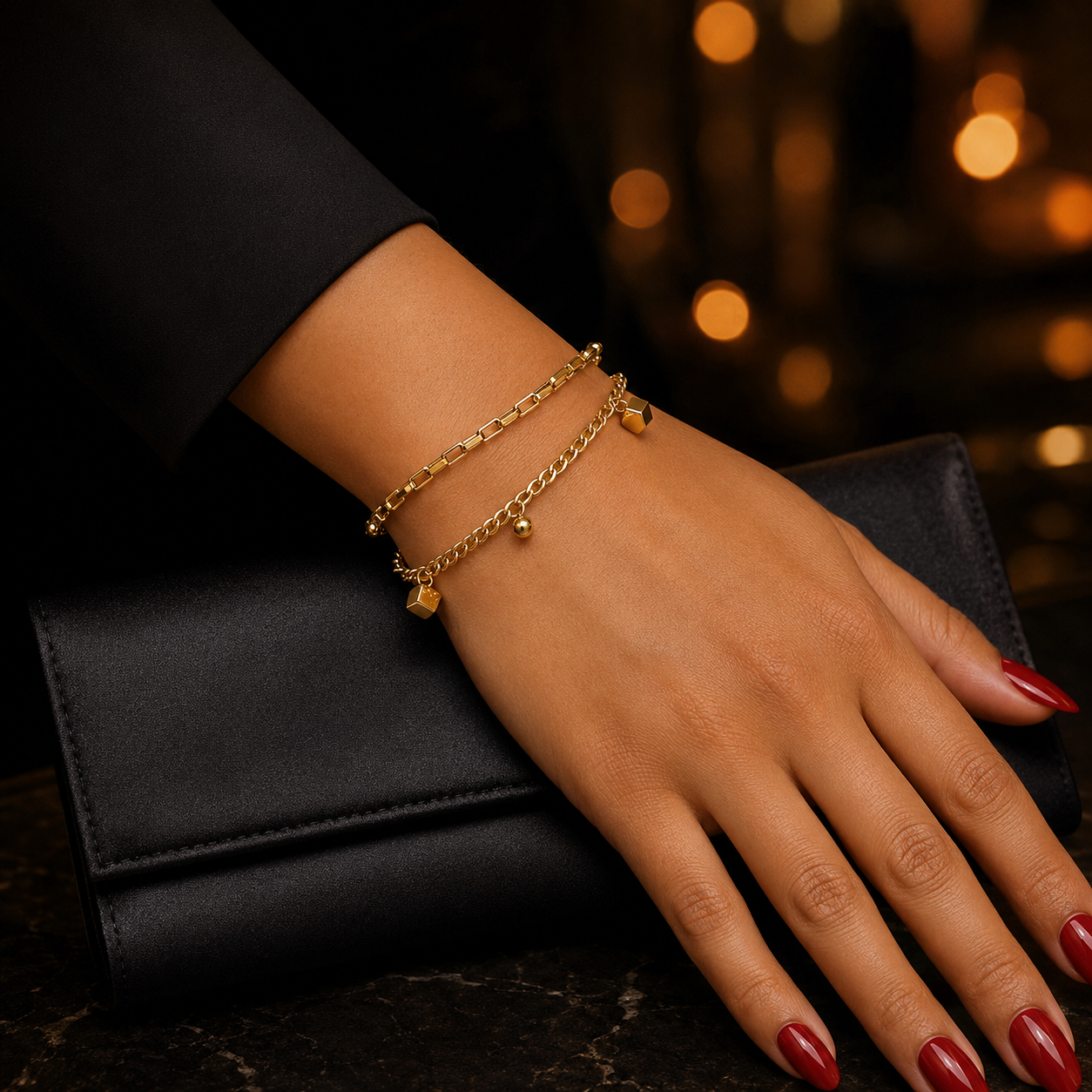 Cube Charm Wrap Bracelet