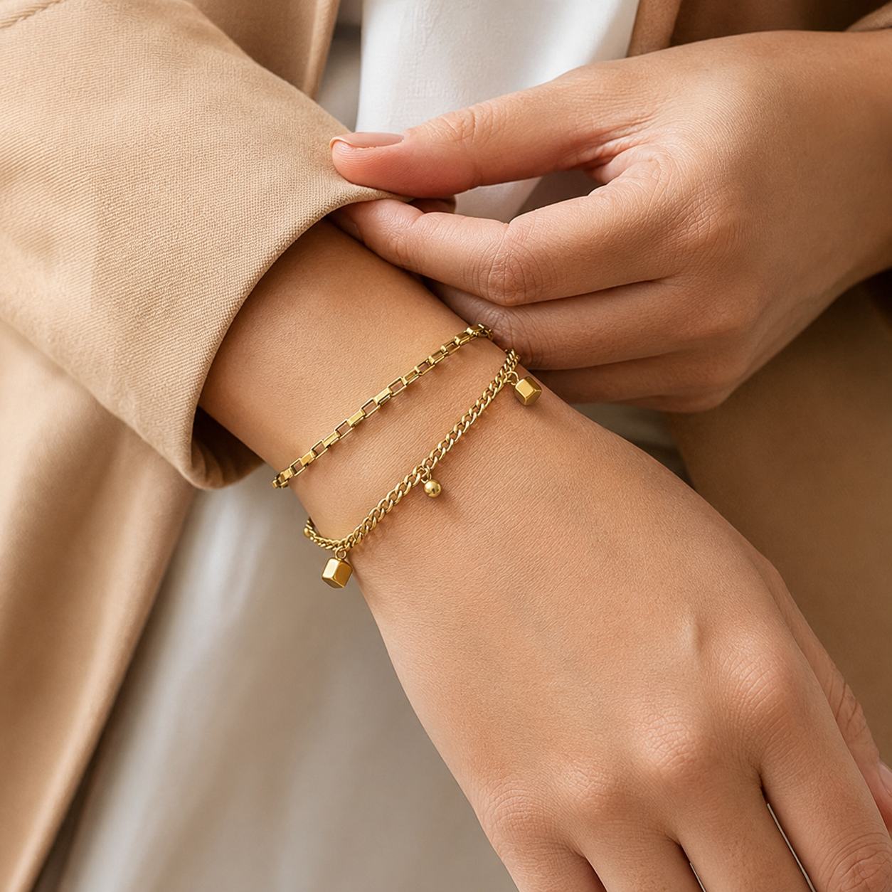 Cube Charm Wrap Bracelet