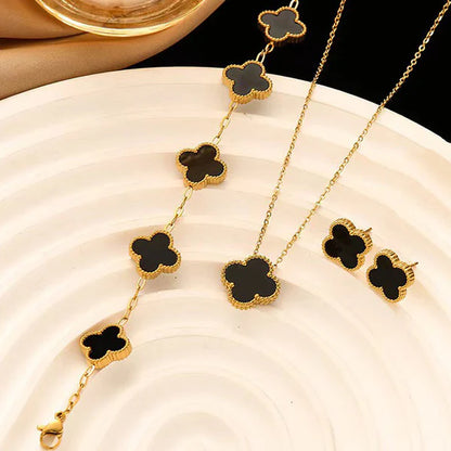 "Clover Jewellery Set" Jewellery set- 18K Premium Gold Plated