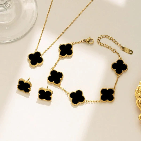 "Clover Jewellery Set" Jewellery set- 18K Premium Gold Plated