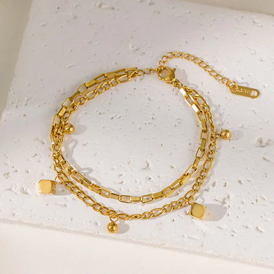 "Cube themed Wraparound" Bracelet- 18K Premium Gold Plated