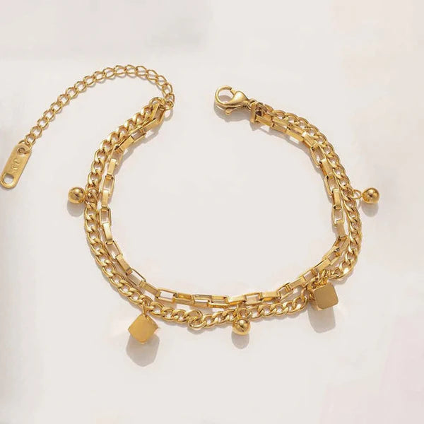 "Cube themed Wraparound" Bracelet- 18K Premium Gold Plated