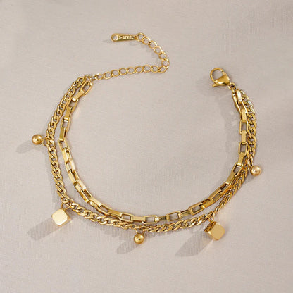 "Cube themed Wraparound" Bracelet- 18K Premium Gold Plated