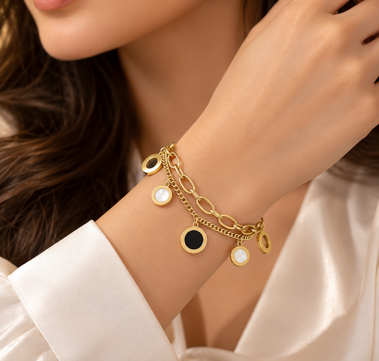Aurelia Layered Circle Charm Bracelet